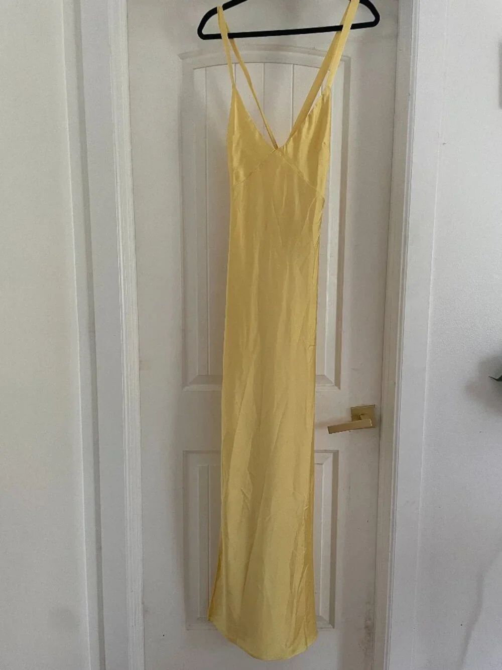 Show Me Your Mumu Anderson Maxi Dress Yellow Luxe Satin Bridesmaid - Picture 5 of 6